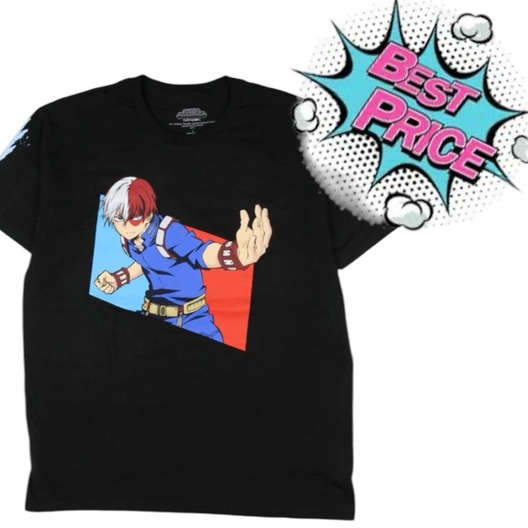 My Hero Academia Men's Shoto Todoroki Fire and Ice Character Anime T-Shirt! NEW! - Picture 1 of 6